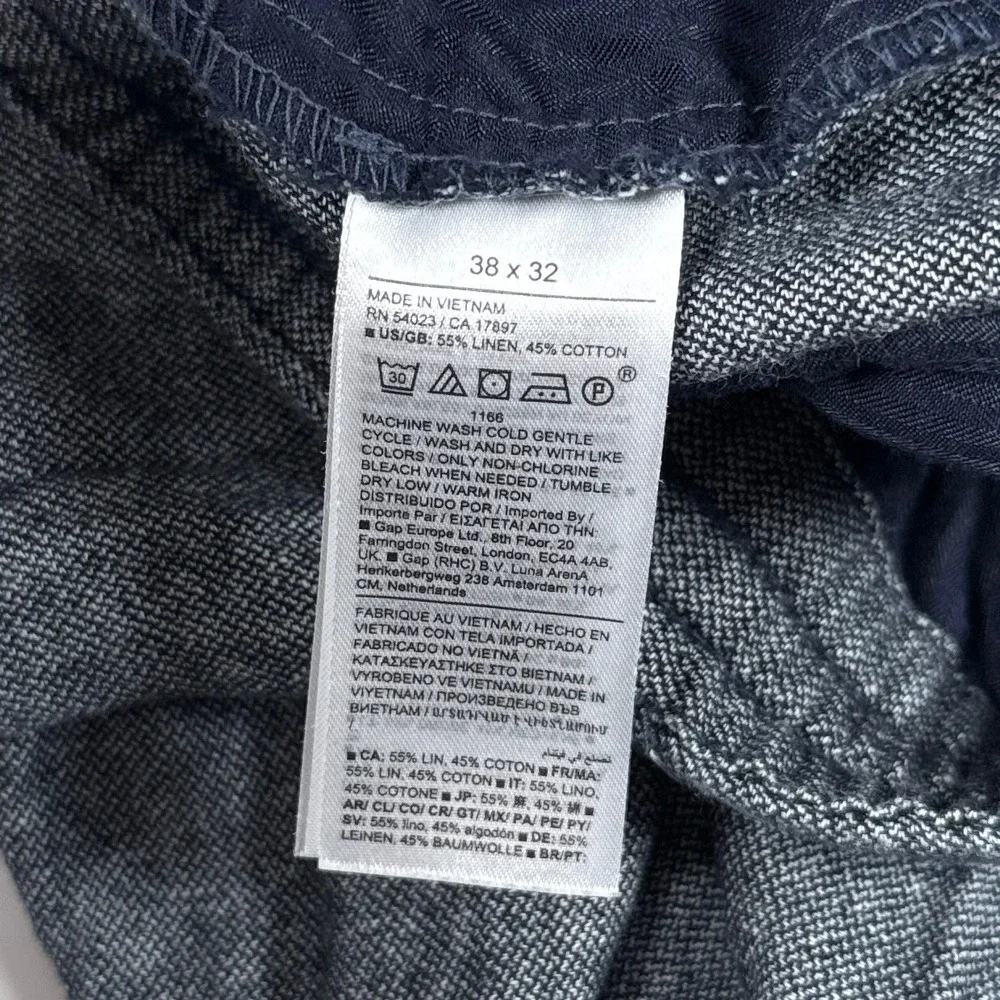 Banana Republic Pants Mens 38x32 Blue Linen Drawstring Athletic Fit Jogger Coast